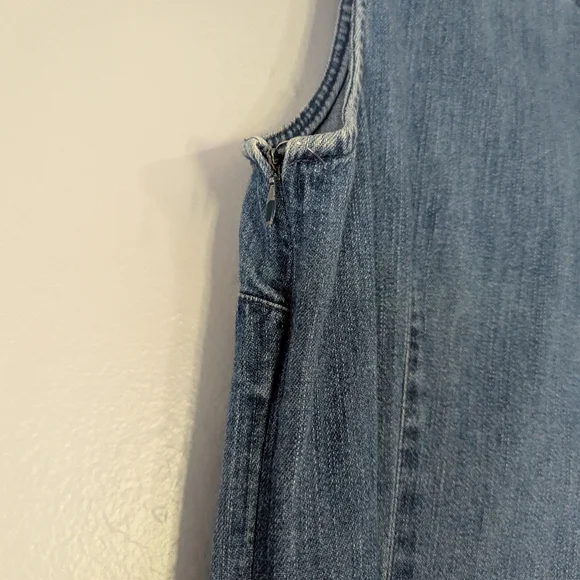 Vintage Cherokee Floral Embroidered Denim Shift Dress Sleeveless Size S - Picture 6 of 6